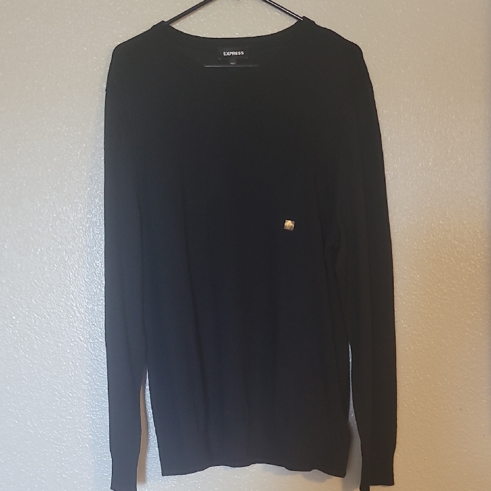 Express Men's Black Crewneck Sweater